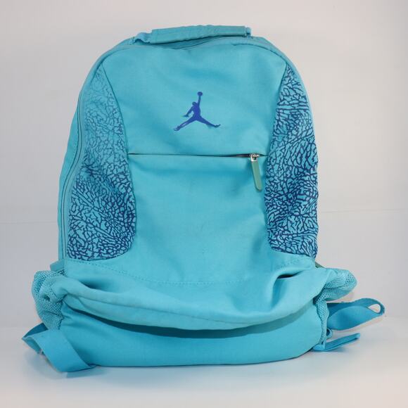 Nike Jordan Aqua Blue Backpack with Elephant Print Panels - Picture 1 of 4